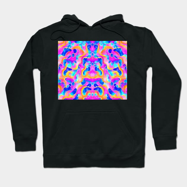 Pink Aesthetic Abstract Psychedelic Pattern 2 Hoodie by BubbleMench